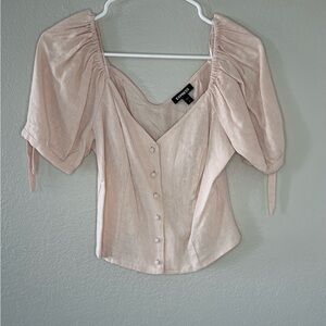 Express Blush Button-Up Blouse